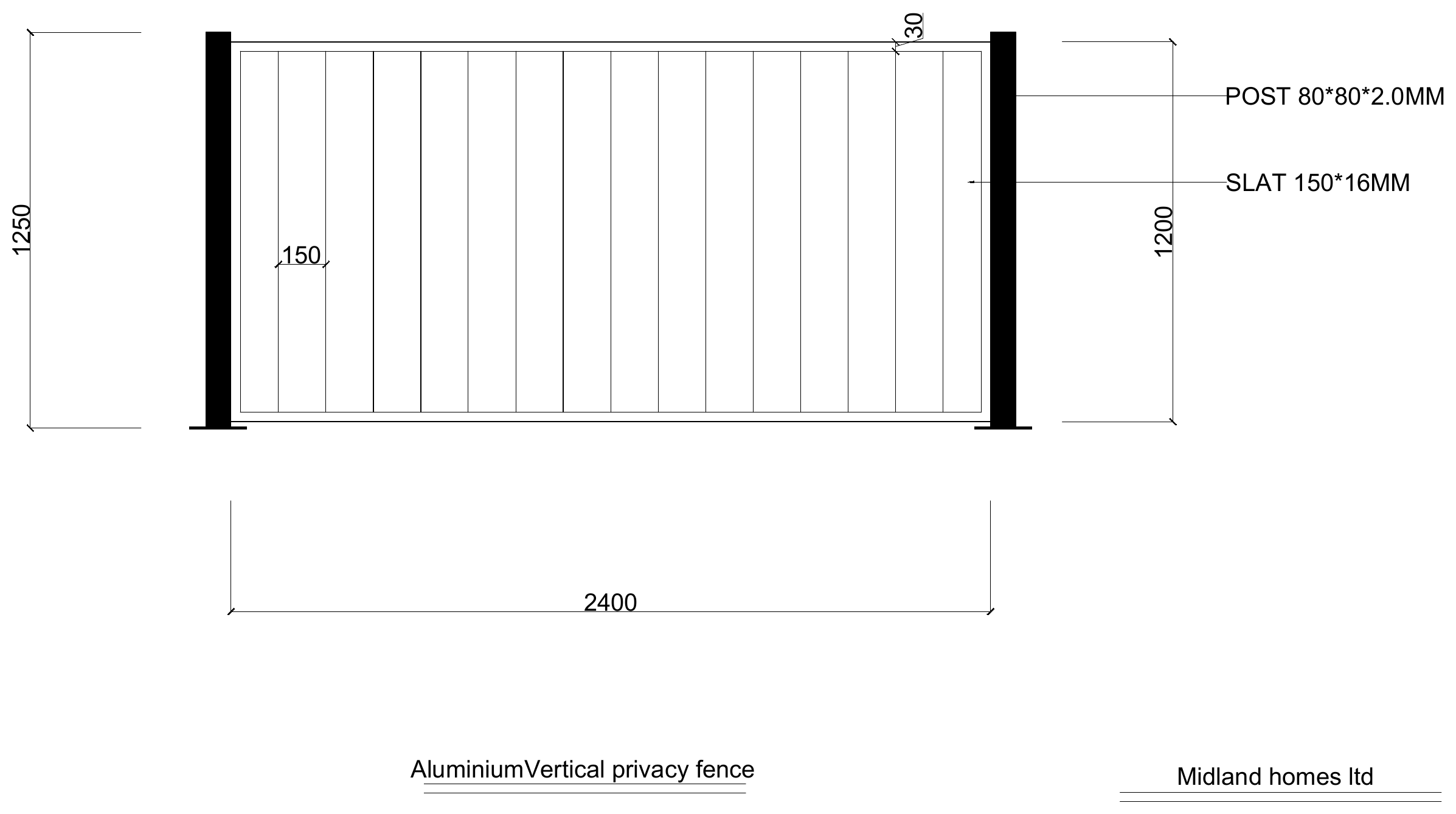 Aluminium Vertical Privacy Fence